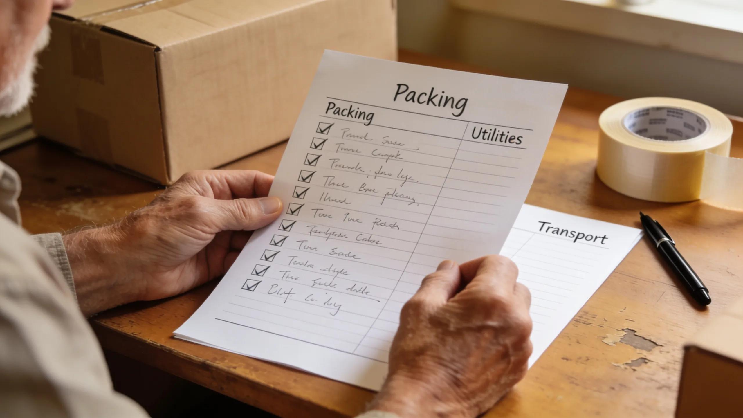 Detailed checklist for local moving preparations for seniors