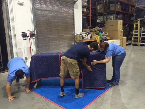 Family supporting a senior during downsizing process with organized sorting of items
